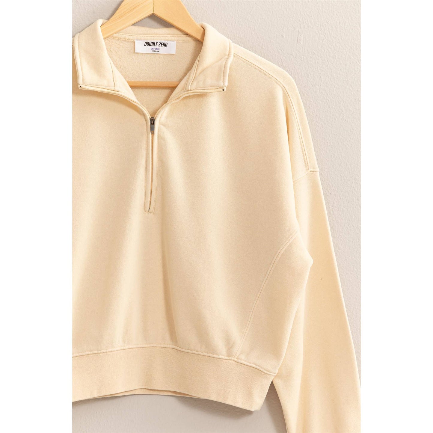 Half-Zip Crop Sweatshirt