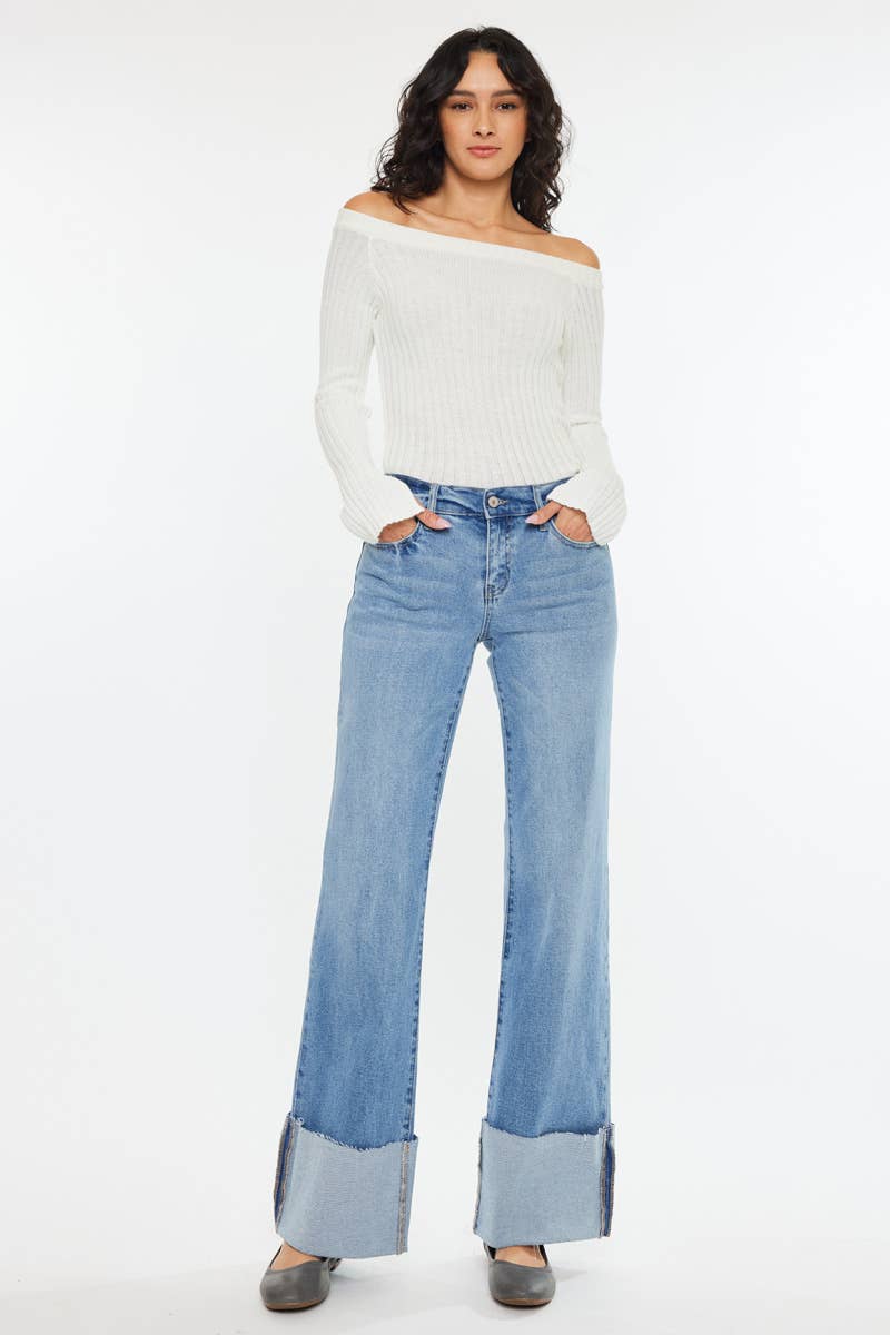 Kancan Mid Rise Flare Jeans