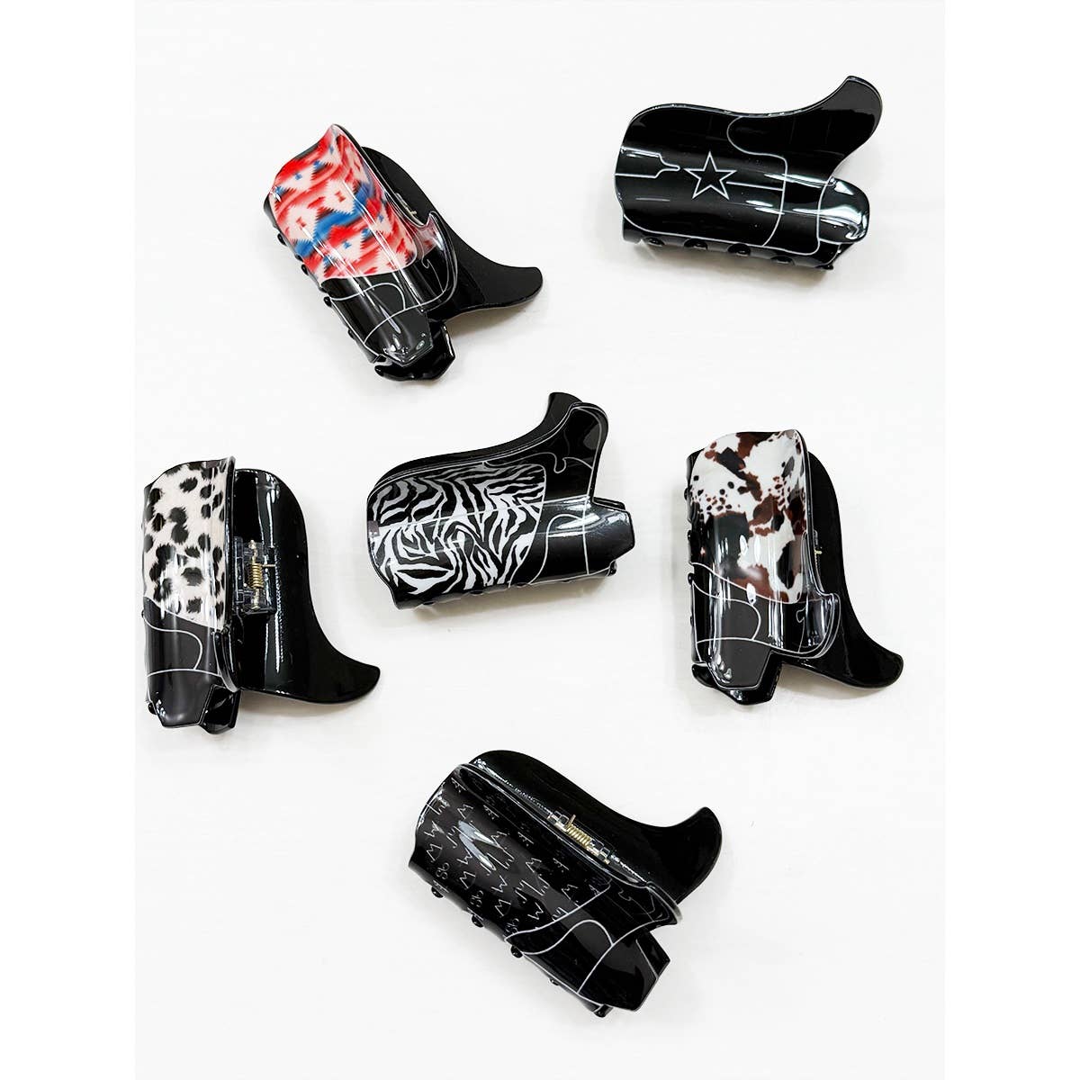 Western Cowboy Boot Hair Claw Clips