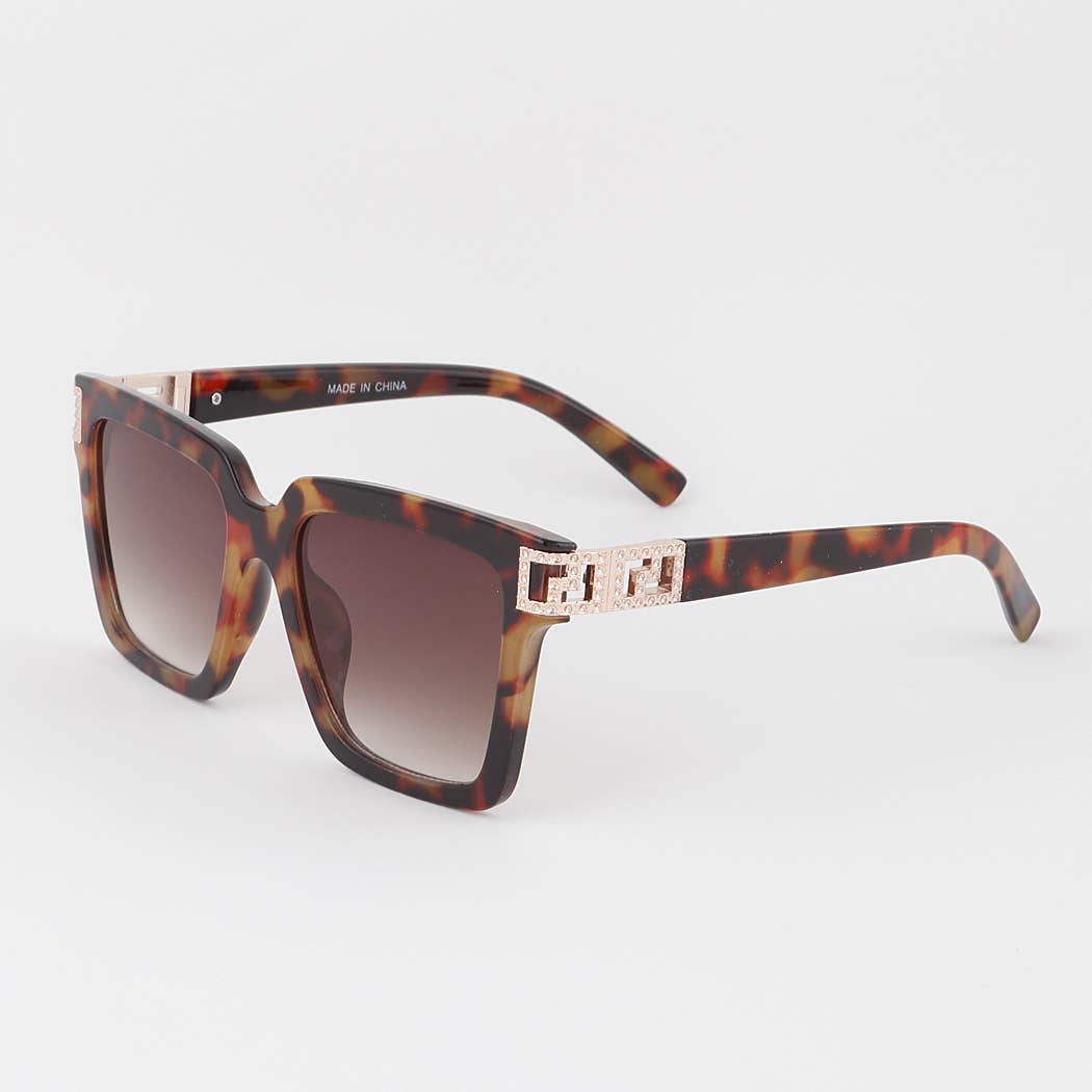 Greek Key Square Sunglasses
