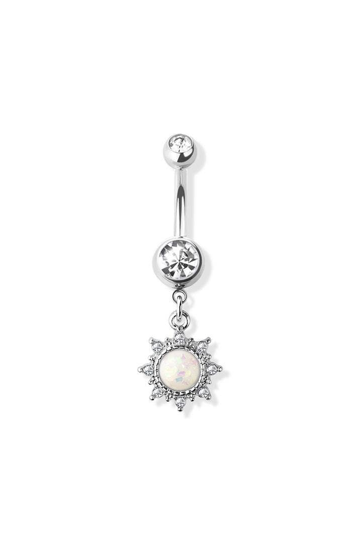 OPAL SUN DANGLE 316L SURGICAL STEEL NAVEL RING