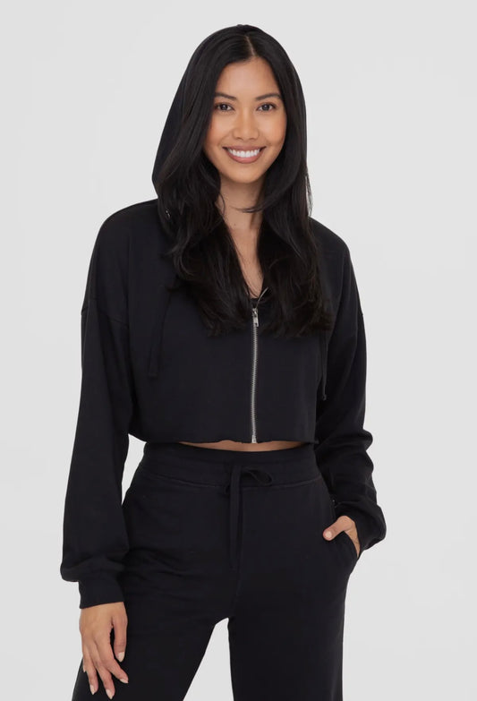 Mono B Crop Hoodie Zip Up