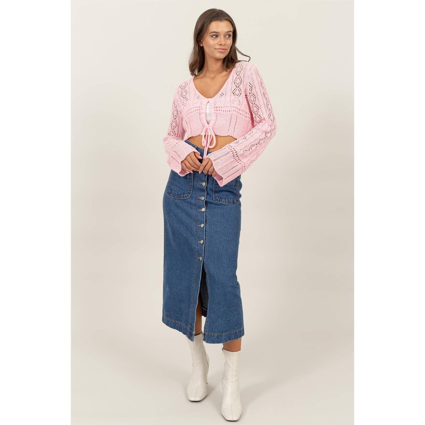 Blush Breeze Crop Sweater