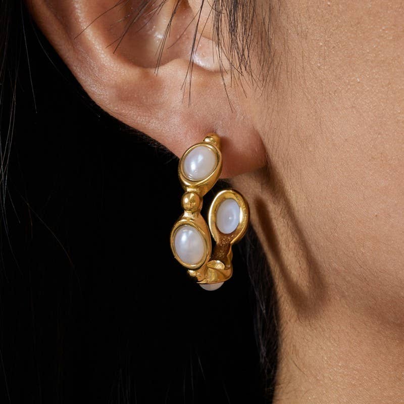 18K STAINLESS STEEL WATERPROOF TARNISH FREE HOOPS