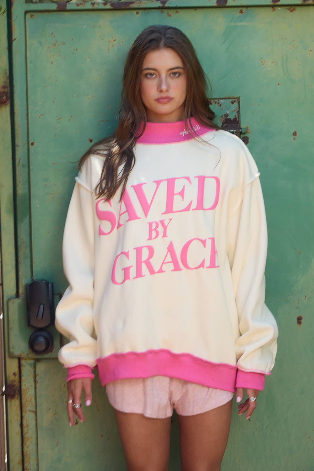 Saved By Grace Mock Neck