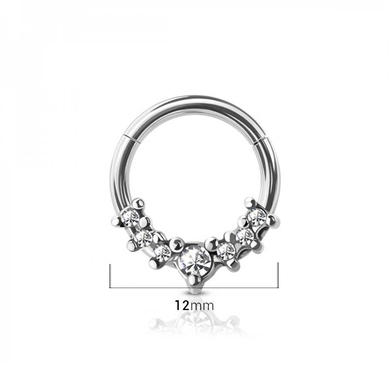 316L SS HINGED SEGMENT CLICKER FOR NOSE RINGS PIERCING