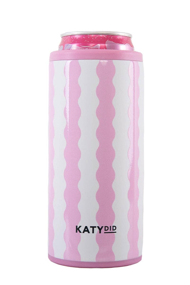 Light Pink Scalloped Wholesale Slim Can Cooler