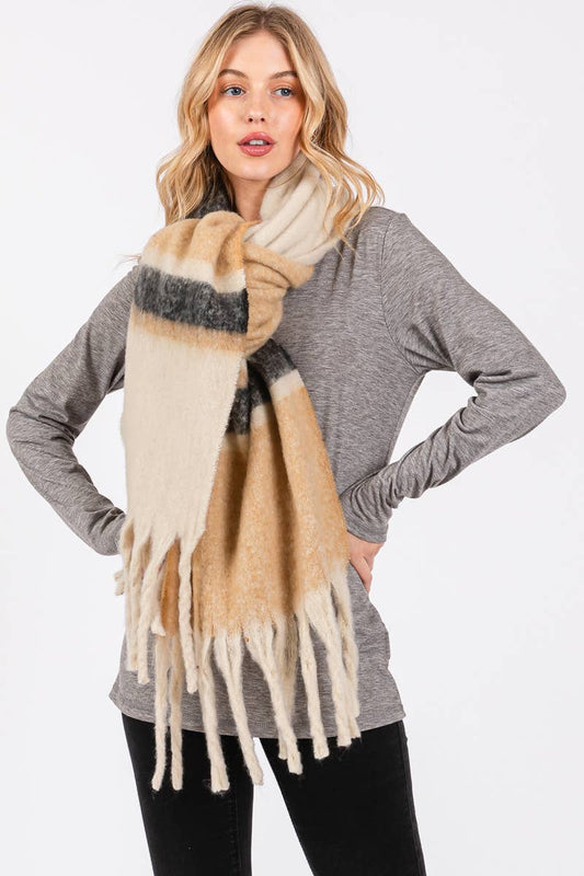 Multi Stripe Oblong Scarf