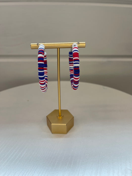 Merica Disc Hoop Earring