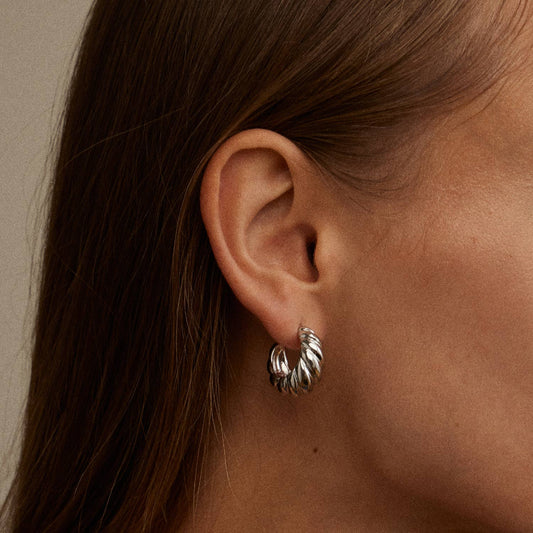 Twisted 18K Gold Dip Open Hoop Earrings - Elegant Look