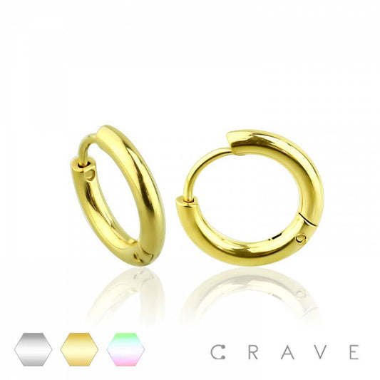 PAIR OF SS SIMPLE HOOP EARRINGS (HUG037)