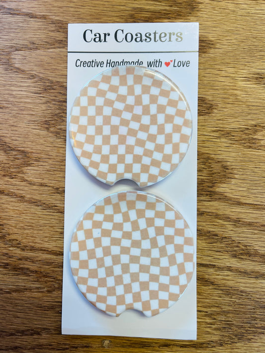 Checkered Beige Coaster