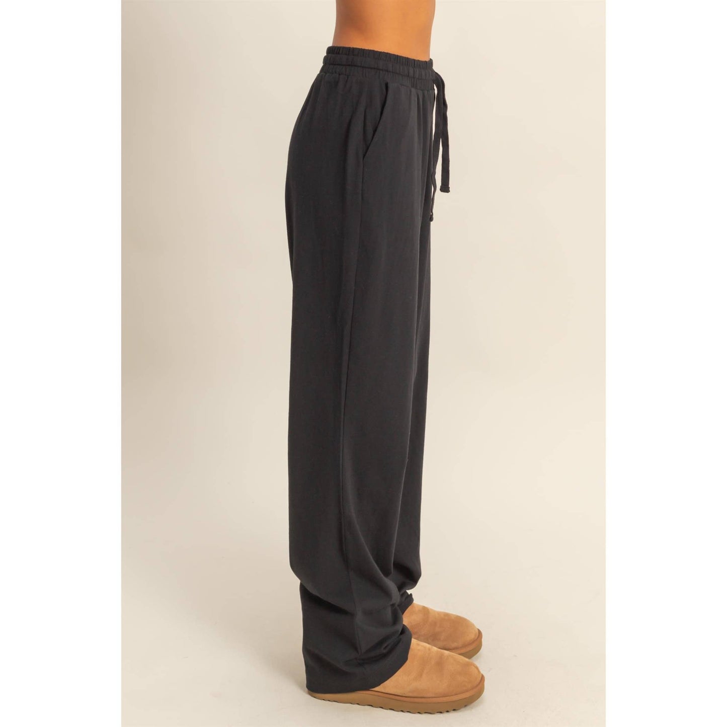 Drawstring High-Waisted Pants