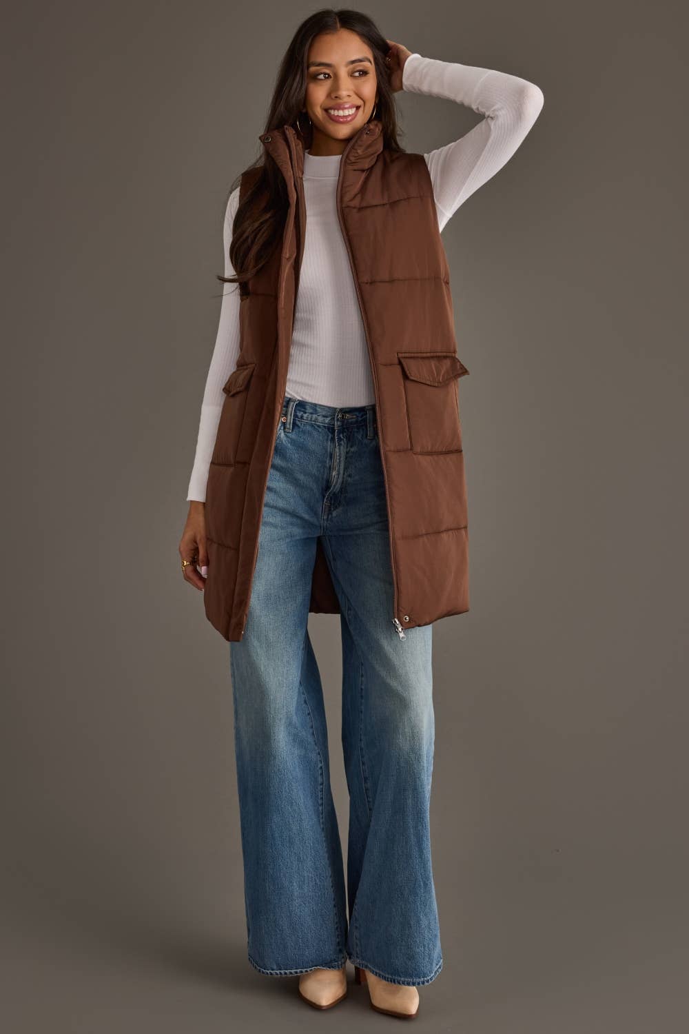 Dk. Brown Long Vest
