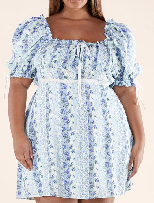 Plus Empire Waist Floral Dress