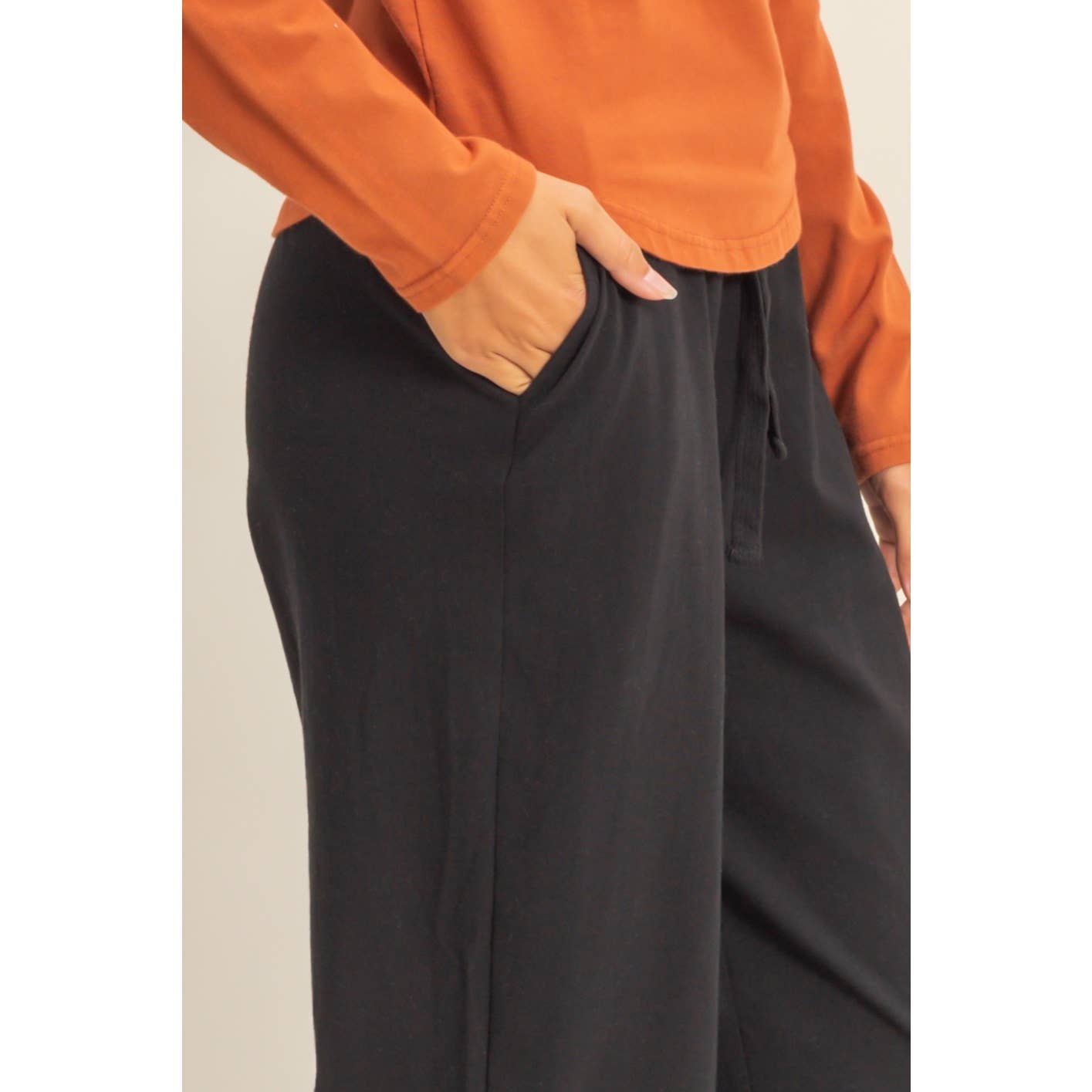 Drawstring High-Waisted Pants