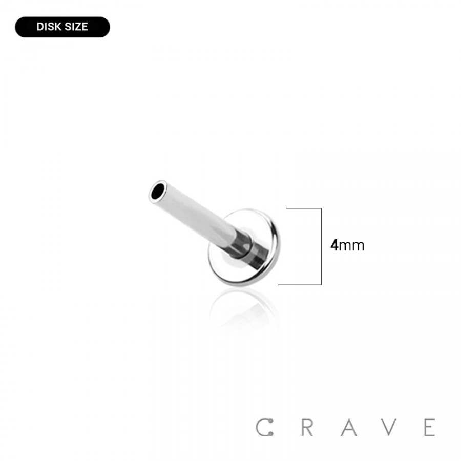 CZ CHERRY TOP 316L SURGICAL STEEL THREADLESS (PUSH IN ) LABR