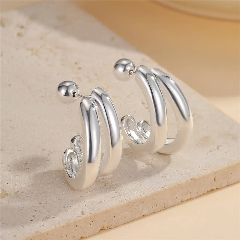 Double-Hoop Sculptural Earrings |