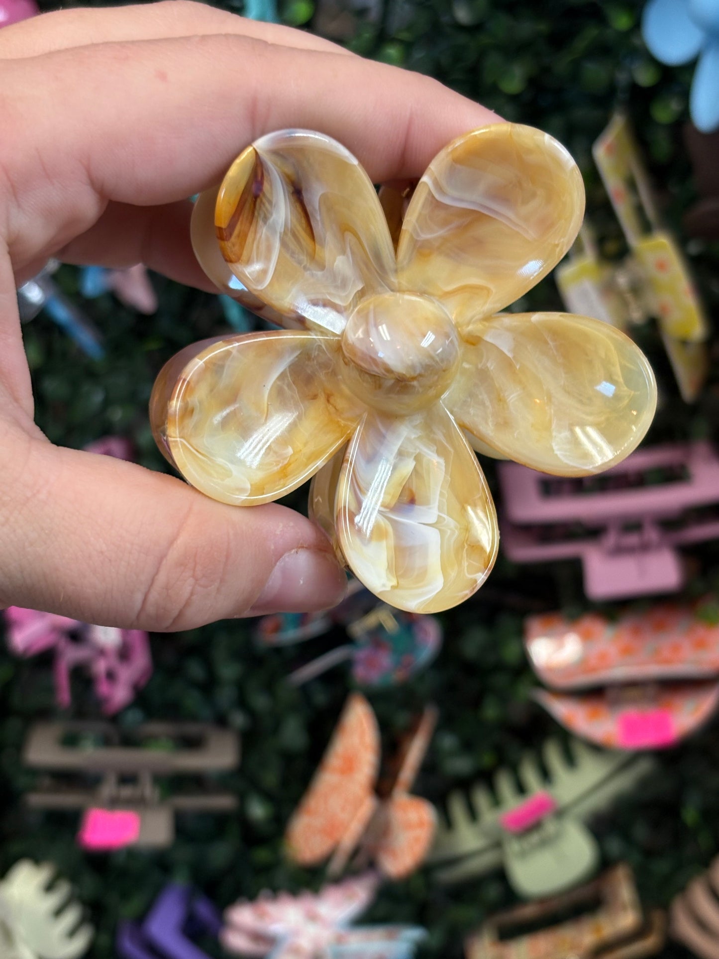 Marbled Flower Clip