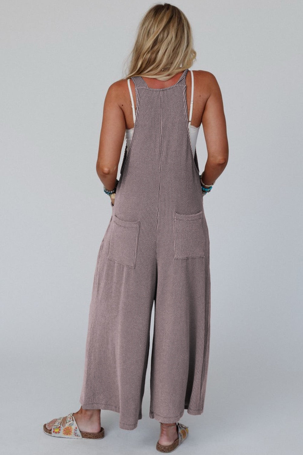 Corded Wide Leg Overalls