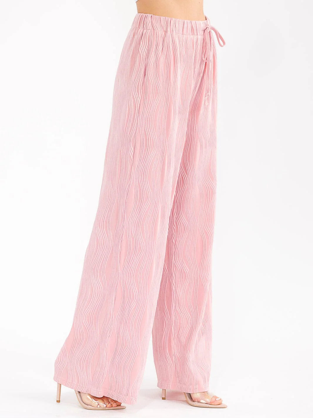 Rosewater Silk Wide Leg Pants