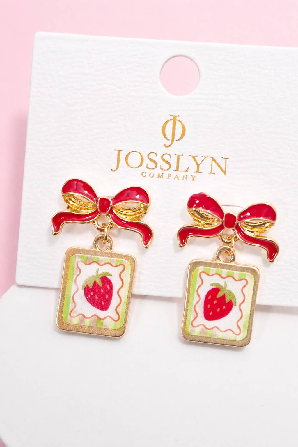 Bow Drop Enamel Charm Statement Earrings