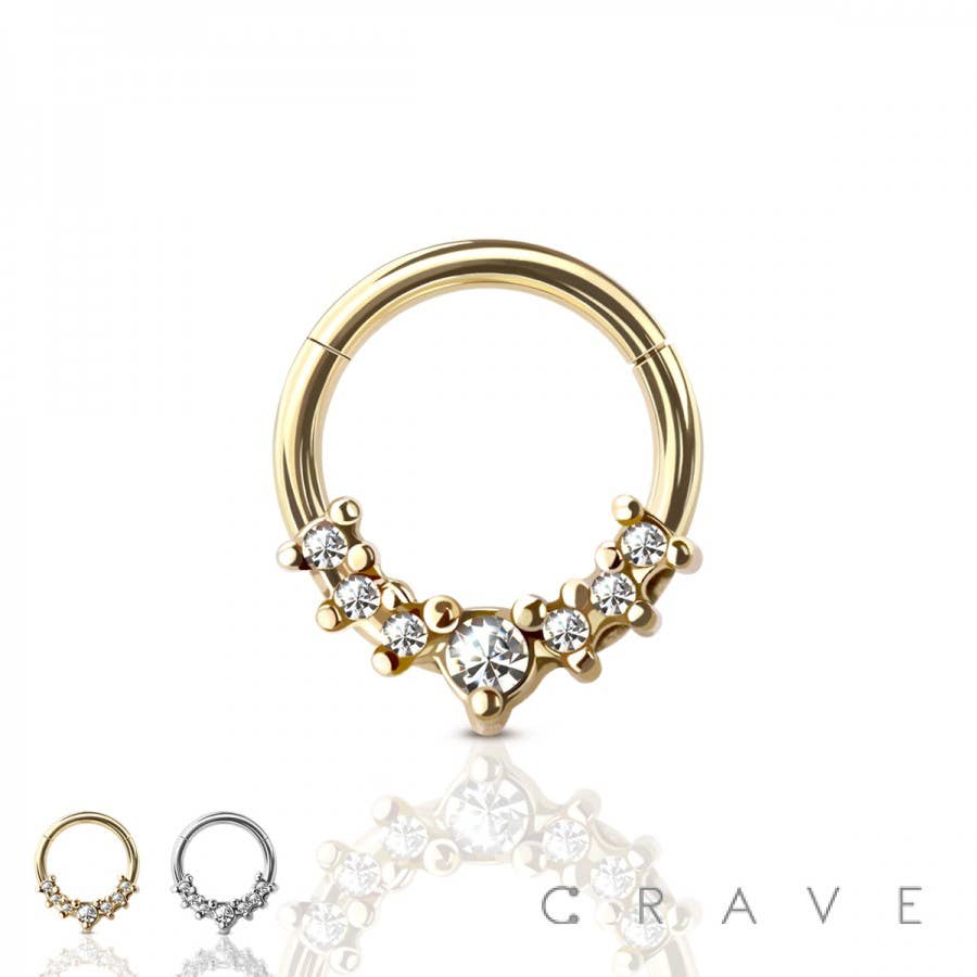 316L SS HINGED SEGMENT CLICKER FOR NOSE RINGS PIERCING