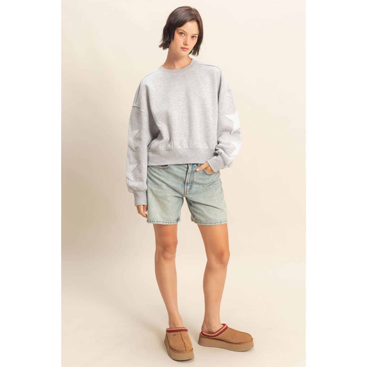 Star Patch Crewneck Sweatshirt