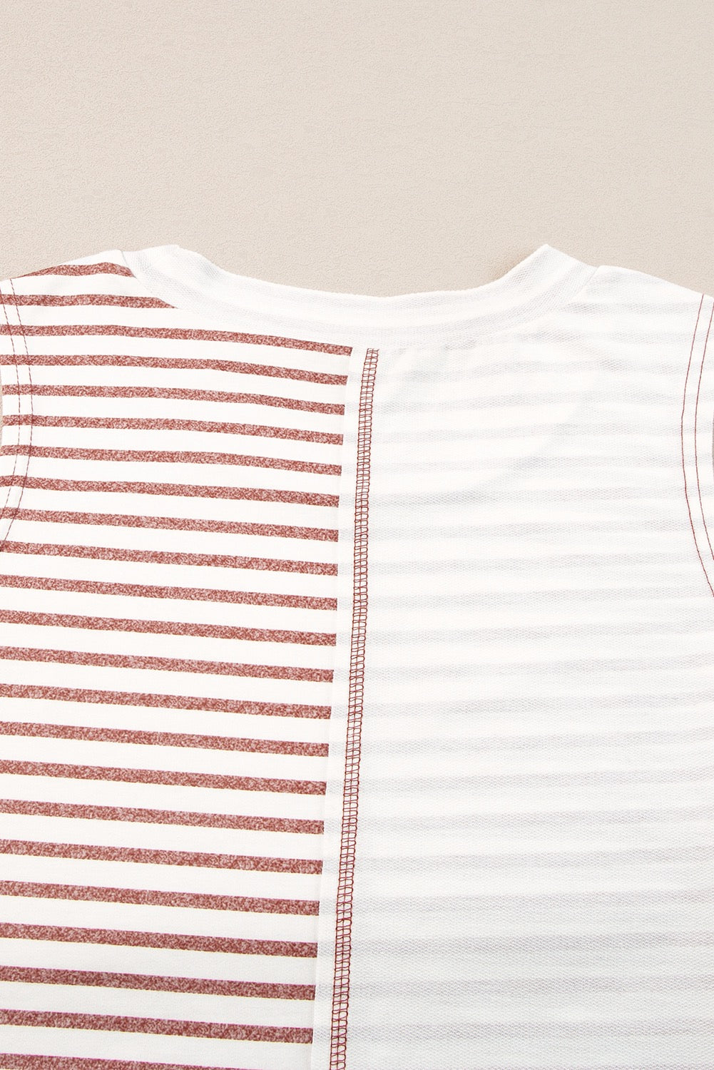 Brown Stripe Colorblock Loose
Tank Top