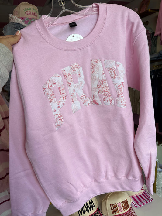 Pink Floral Pray Sweatshirt