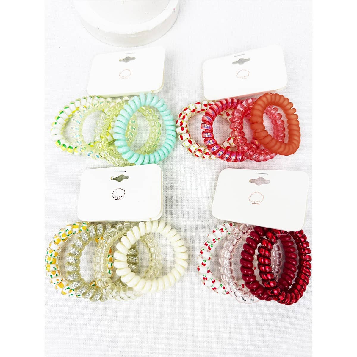 Fruit Print Spiral Hair Ties