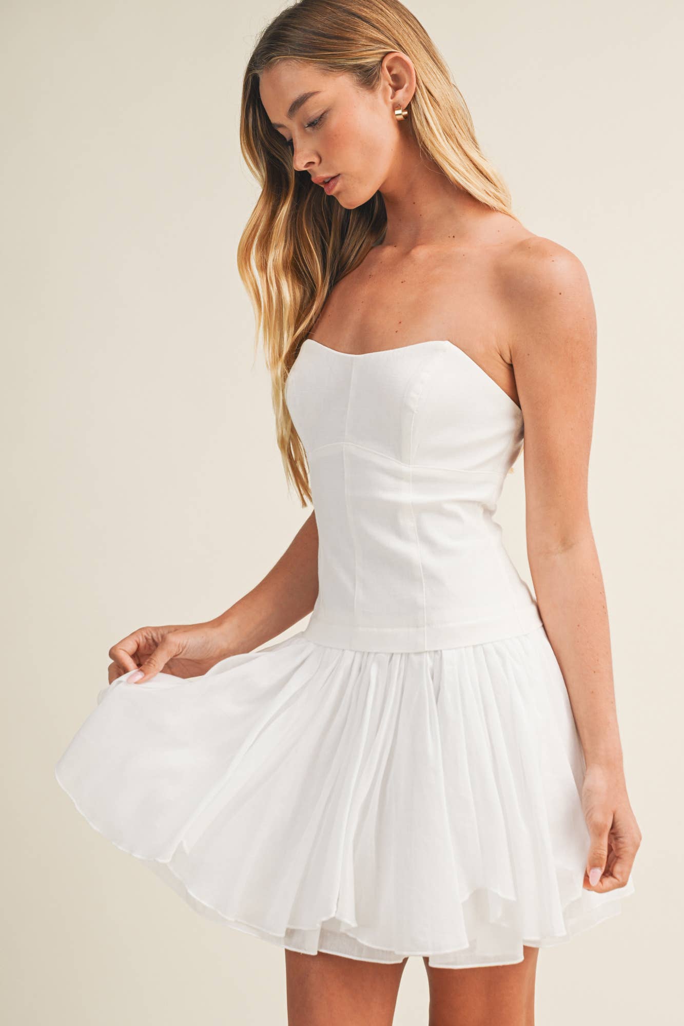 TWOFER ASYMMETRICAL HEM BANDEAU DRESS