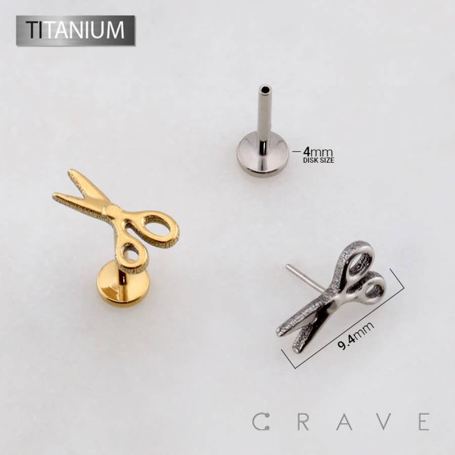 3D SCISSORS THREADLESS PUSH IN ASTM F136 IMPLANT GRADE TITAN
