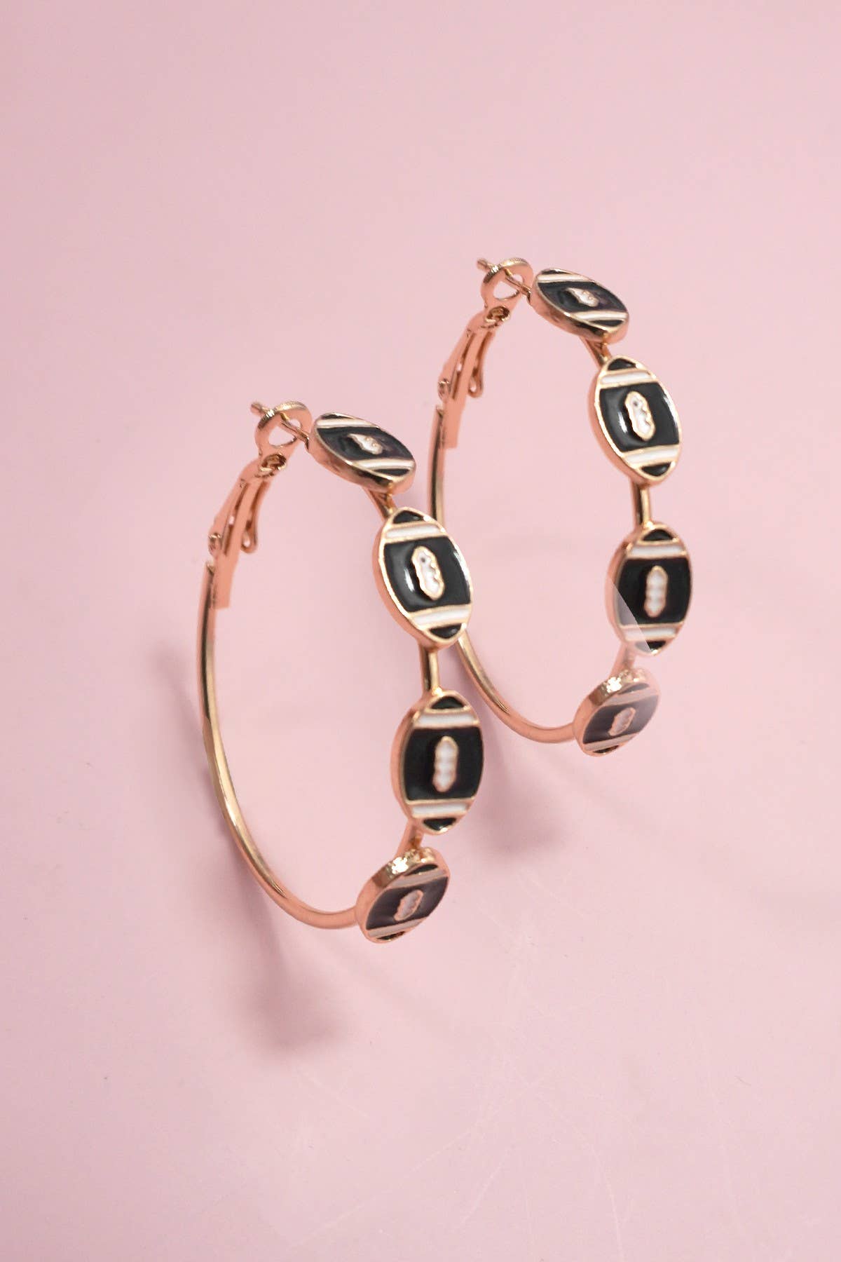 Gameday Football Baseball Hoop Earrings