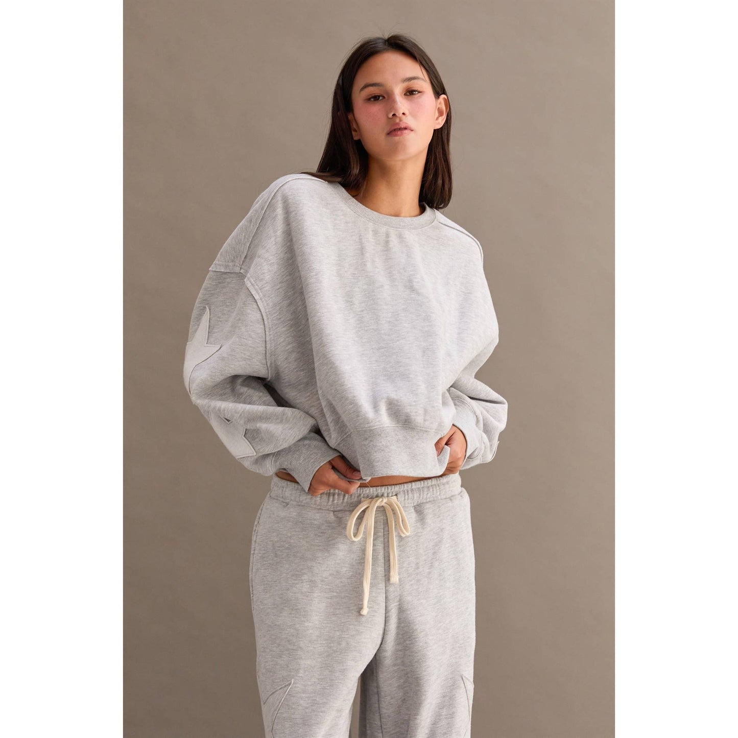 Star Patch Crewneck Sweatshirt