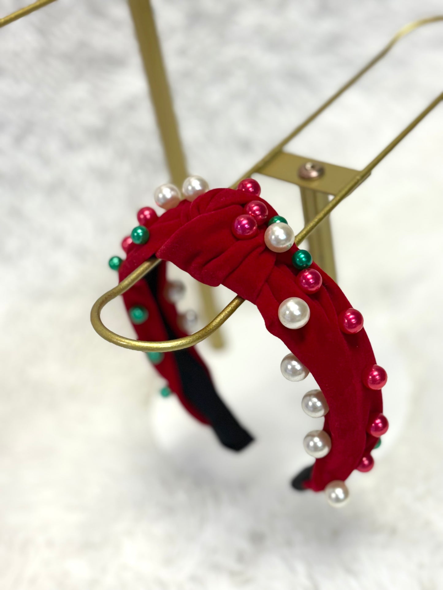 Velvet Pearls Headband