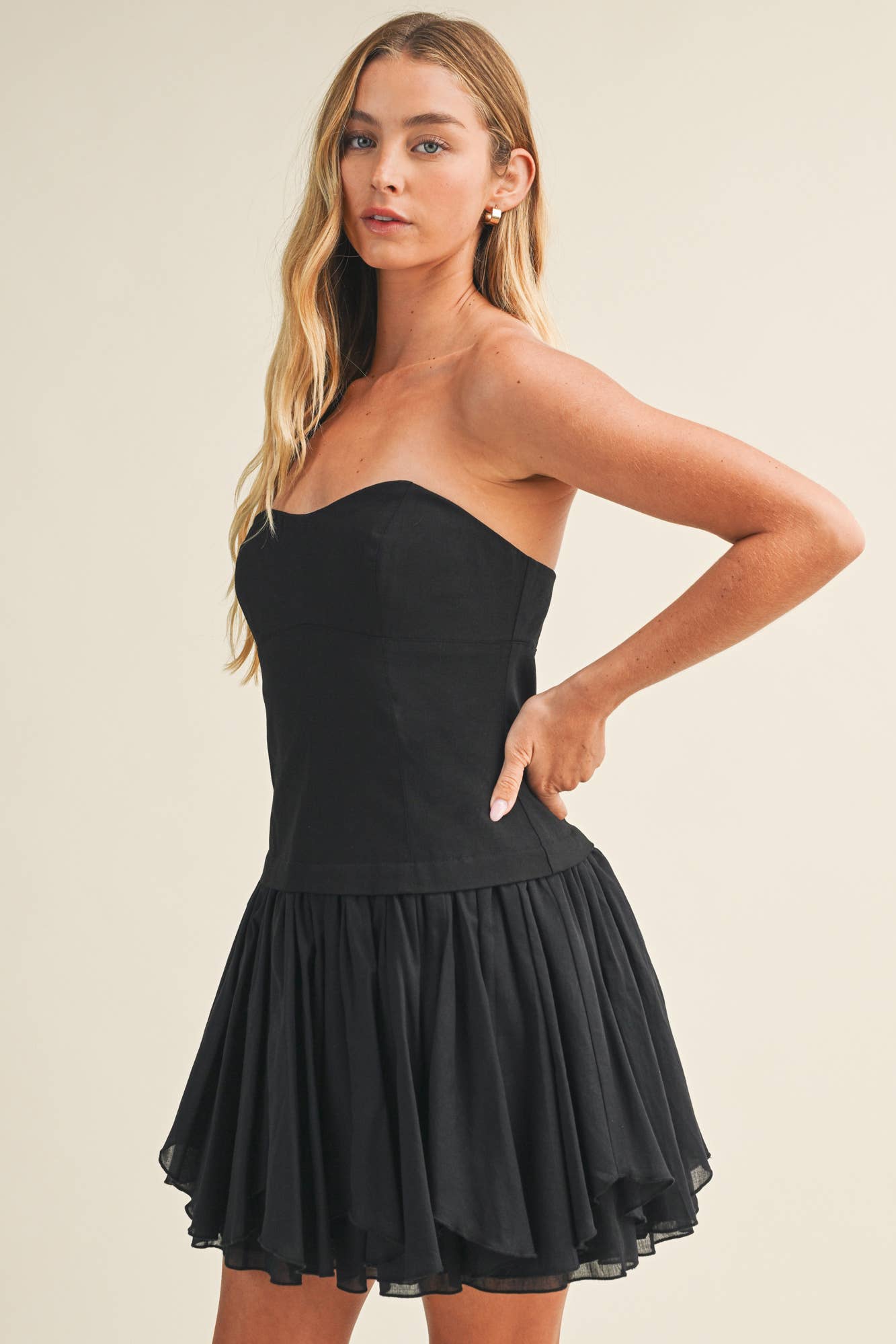 TWOFER ASYMMETRICAL HEM BANDEAU DRESS