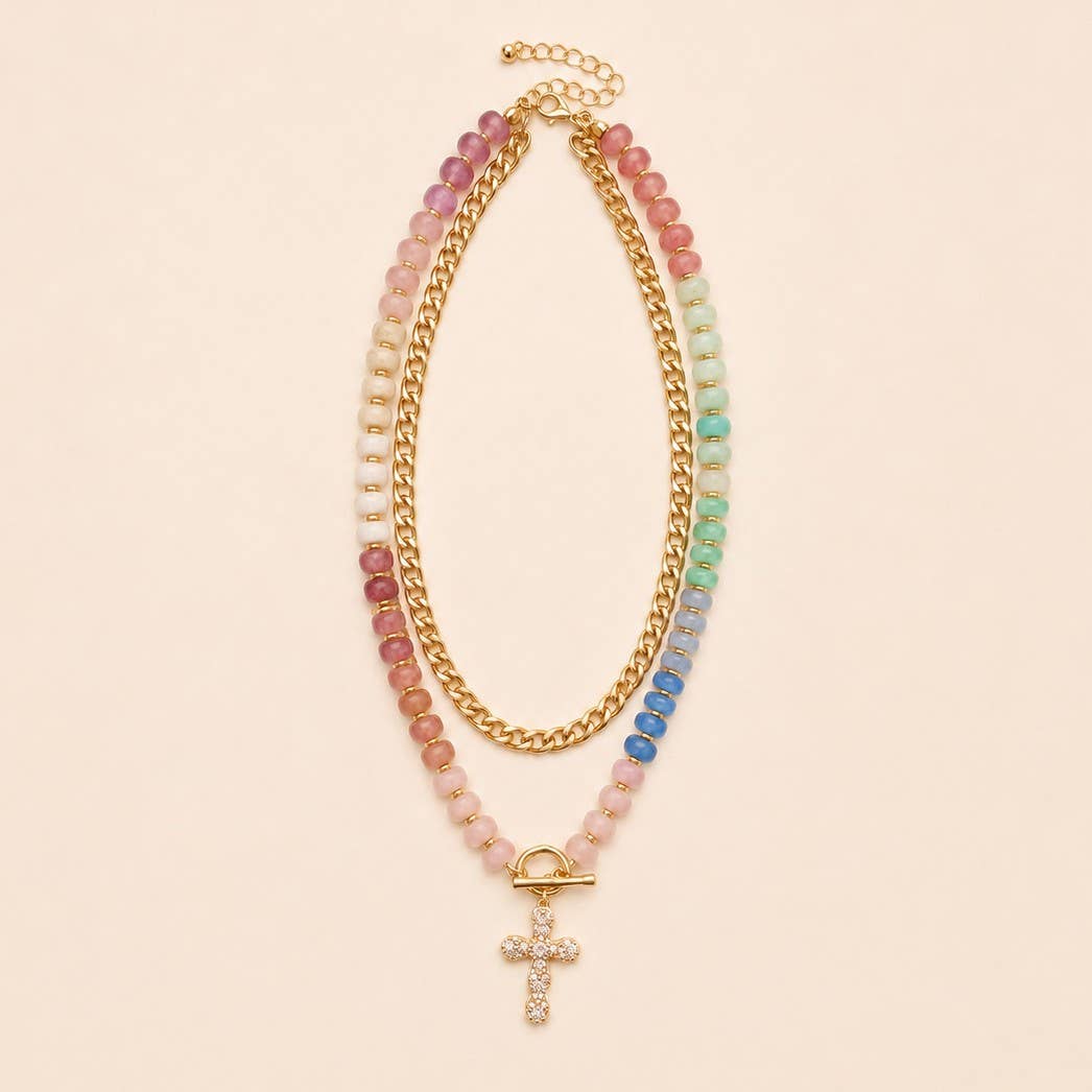 Multi Layer Pendant Resin Beaded Necklaces |