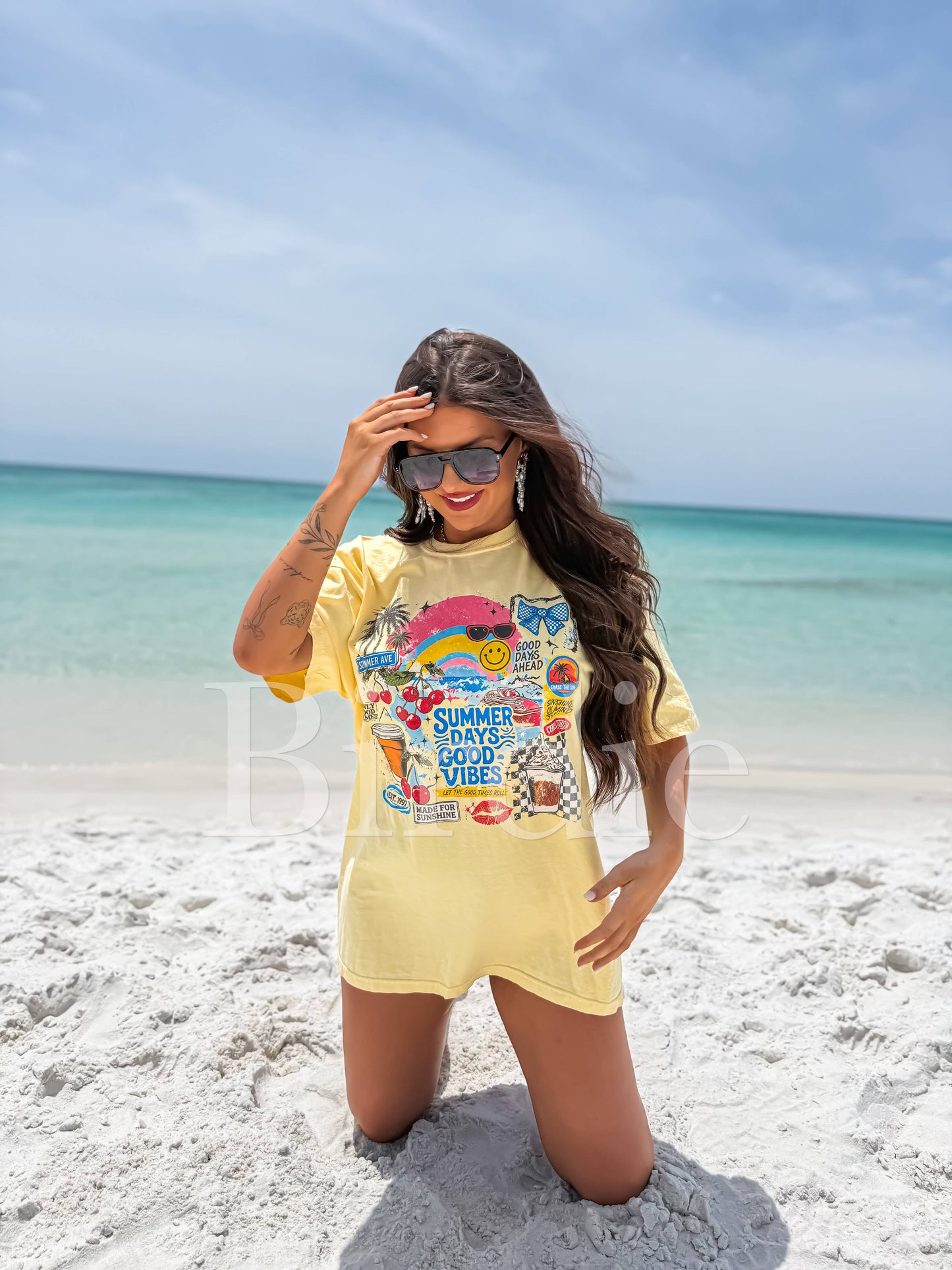 Summer Days, Good Vibes Graphic Tee on Butter