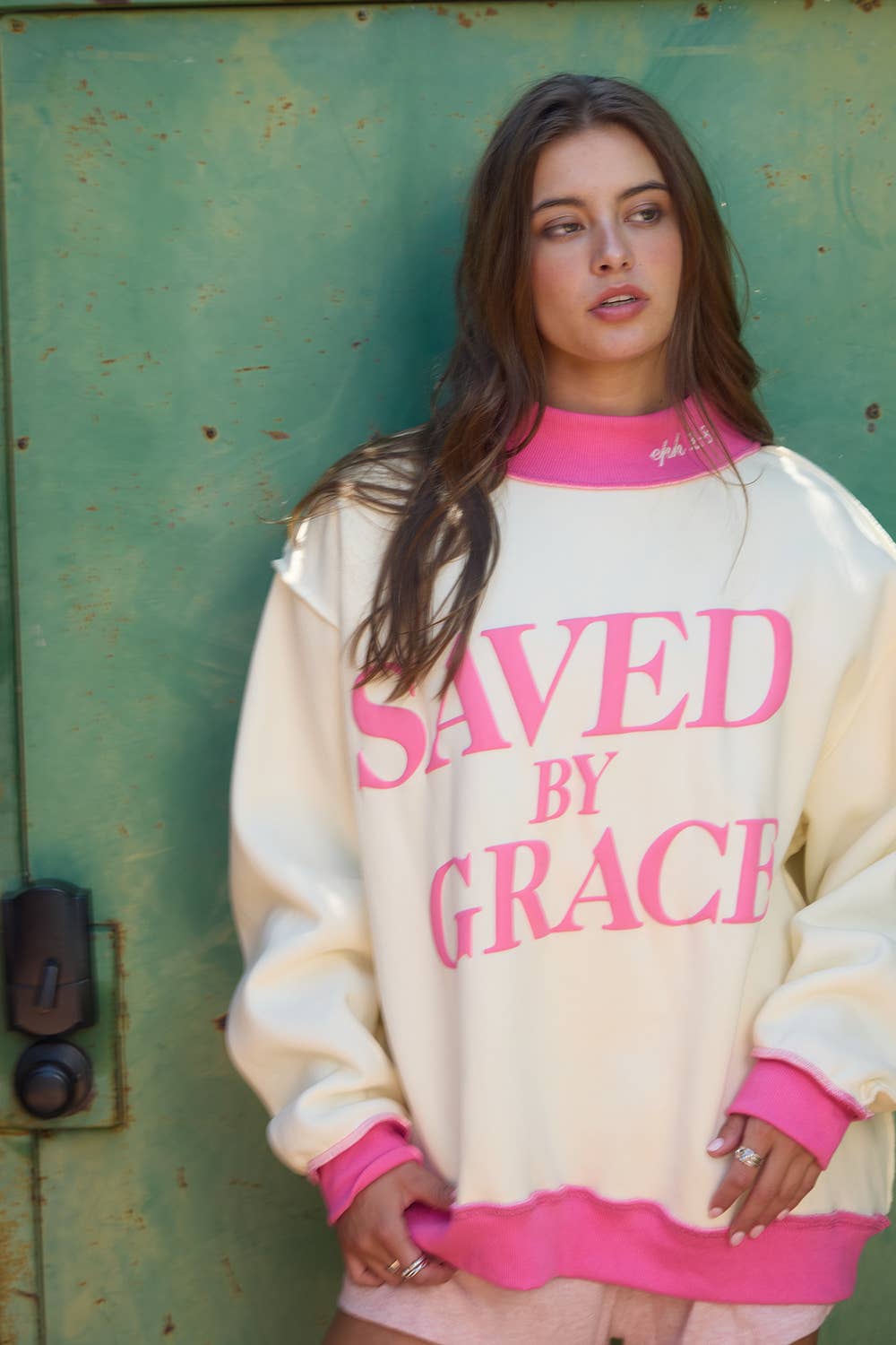 Saved By Grace Mock Neck