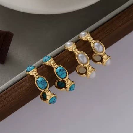 18K STAINLESS STEEL WATERPROOF TARNISH FREE HOOPS