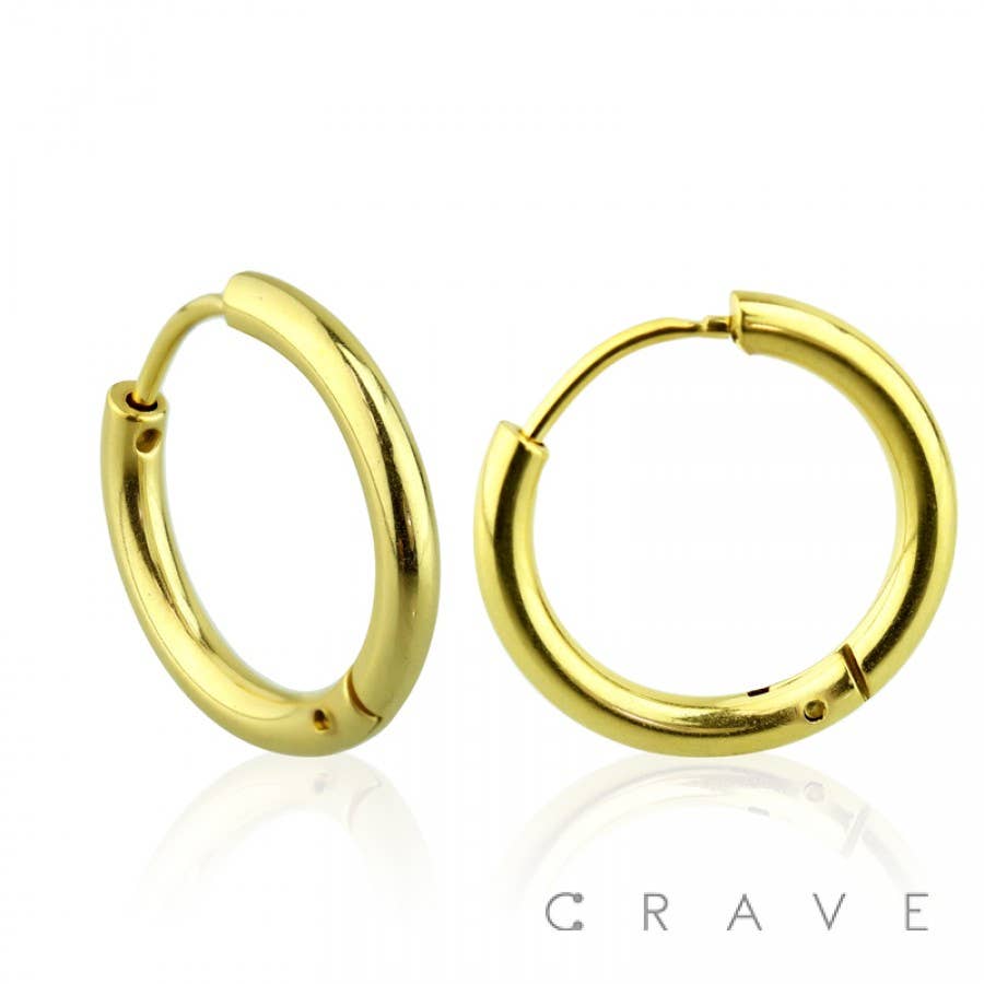 PAIR OF SS SIMPLE HOOP EARRINGS (HUG037)