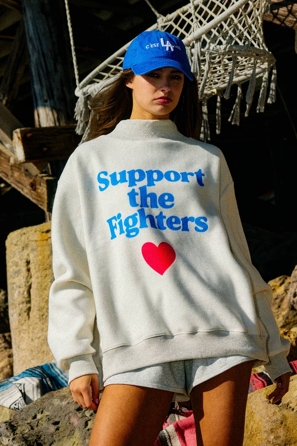 FCKCANCER Reversible Mock Sweatshirt