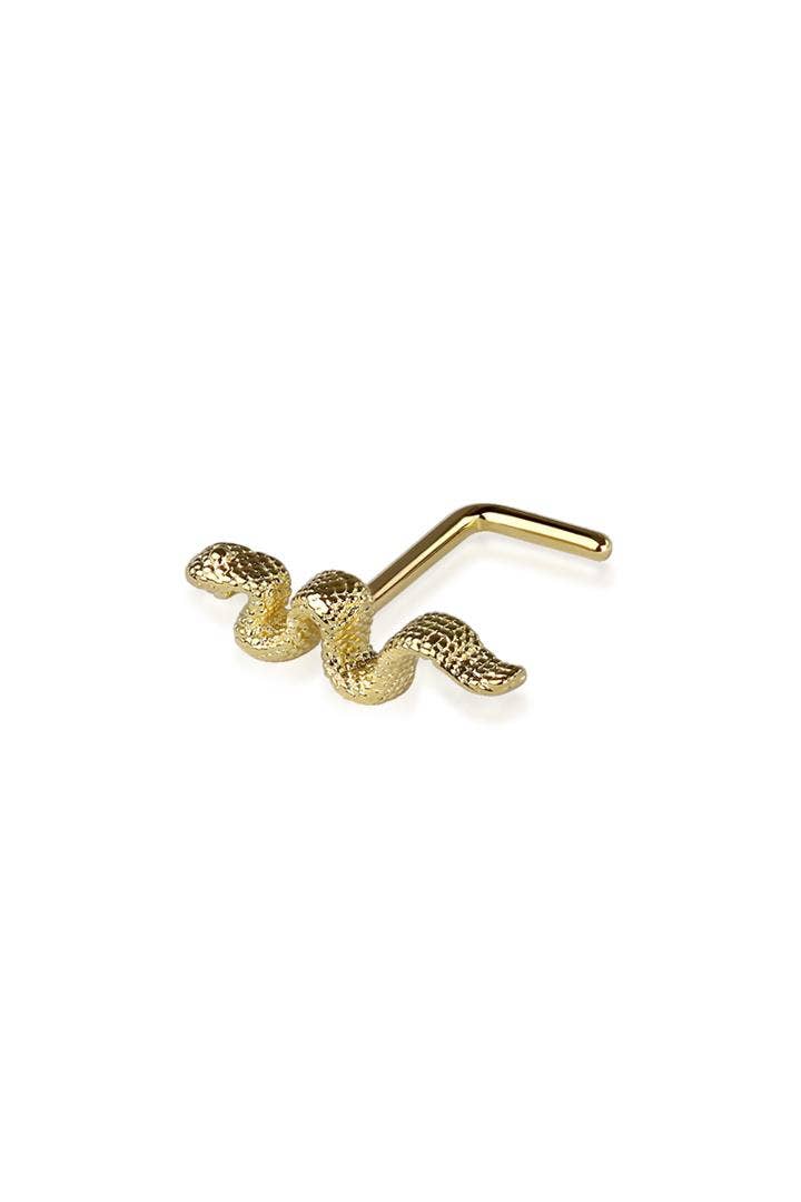 SNAKE TOP 316L SS L SHAPE NOSE RING