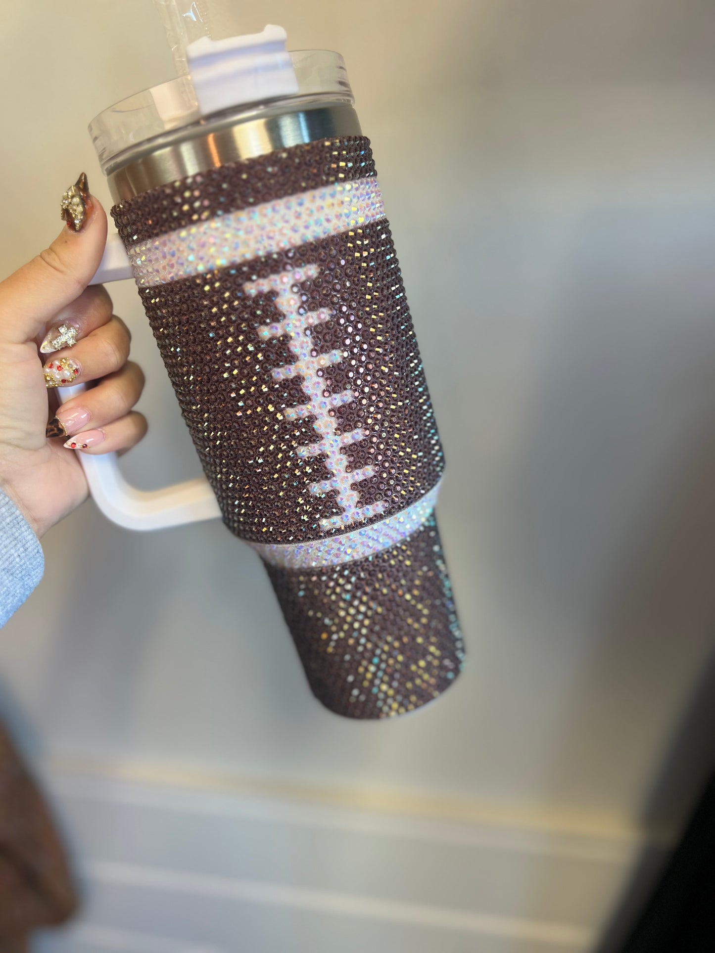 Football Sparkle Tumbler