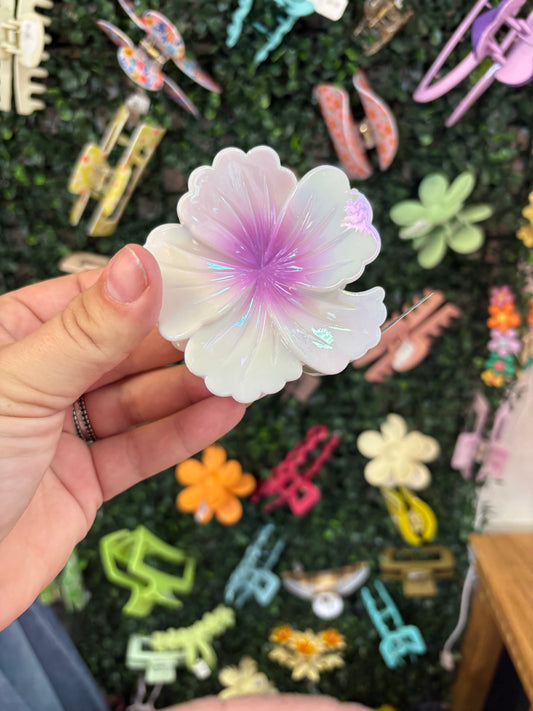 Hawaiian Chrome Flower Clip
