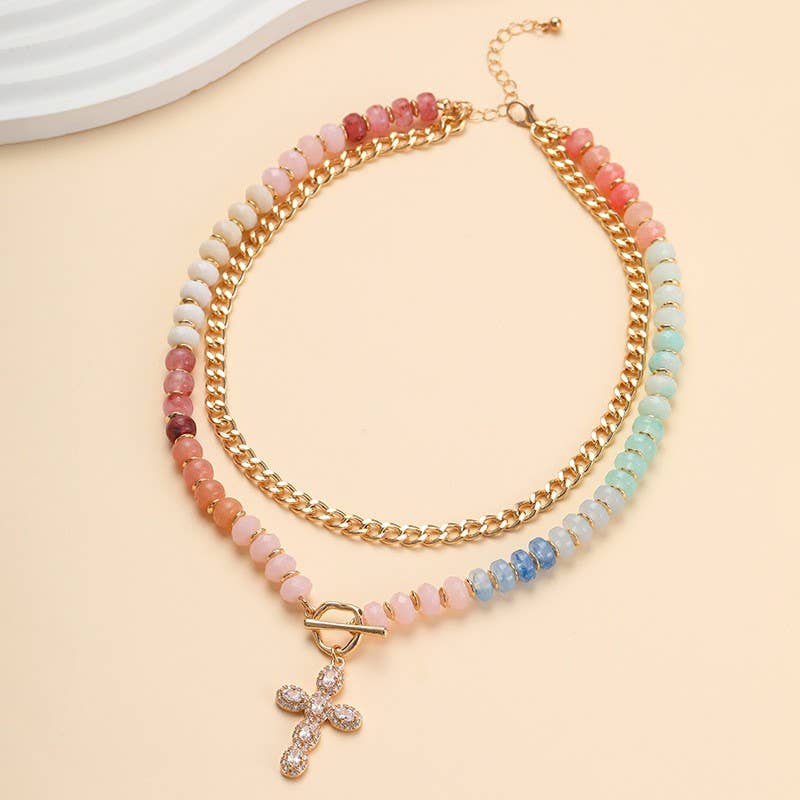 Multi Layer Pendant Resin Beaded Necklaces |
