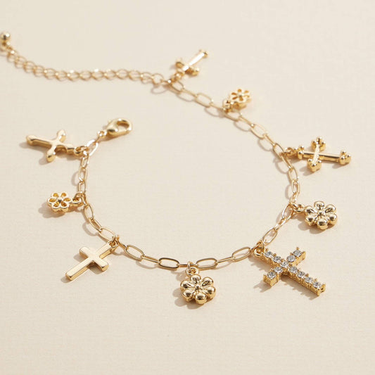Gold Cross Bracelet