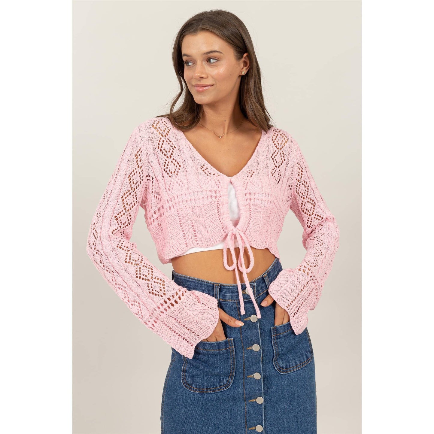 Blush Breeze Crop Sweater