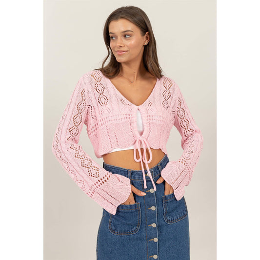 Blush Breeze Crop Sweater